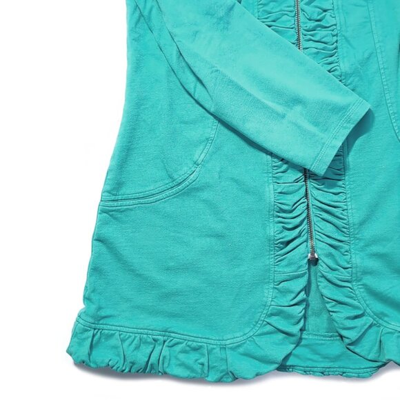VTG C.M.C. Color Me Cotton Jacket Teal Women's Size M-L - Picture 5 of 6